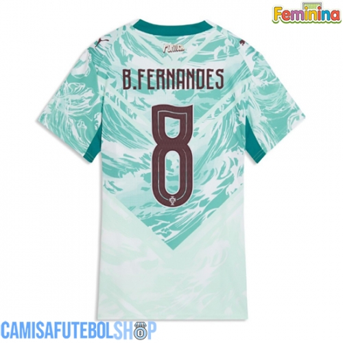 Camisa de time de futebol Portugal Bruno Fernandes #8 Replicas 2º Equipamento Feminina Mundo 2026 Manga Curta